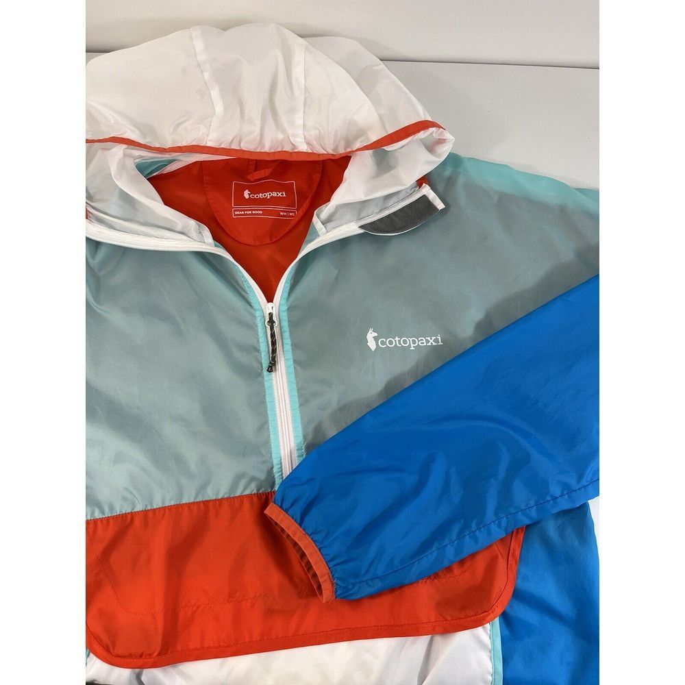 Cotopaxi Teca Technical Packable‎ Color Block Windbreaker Medium White Orange